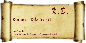 Korbel Dániel névjegykártya